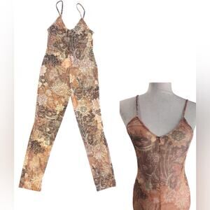 Misa Los Angeles Alek Jumpsuit Golden Batik NWT Festival Resortwear Beach Disco